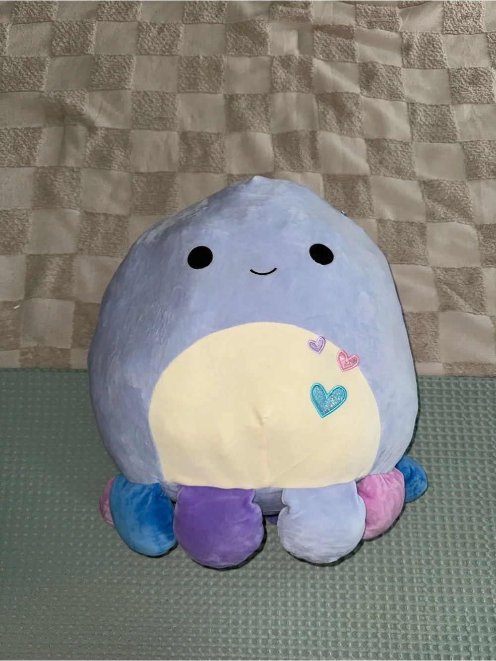 Squishmallows 14 inch Beula the Purple Octopus Heart Embroidered Plush Toy